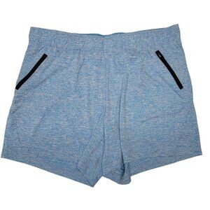 Liberty Pro Shorts Athletic Lightweight Zip Pockets Elastic Waist Womens‎ M Blue
